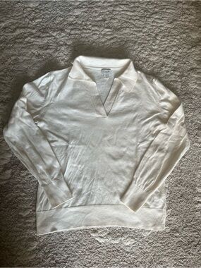 J Crew White Polo Sweater